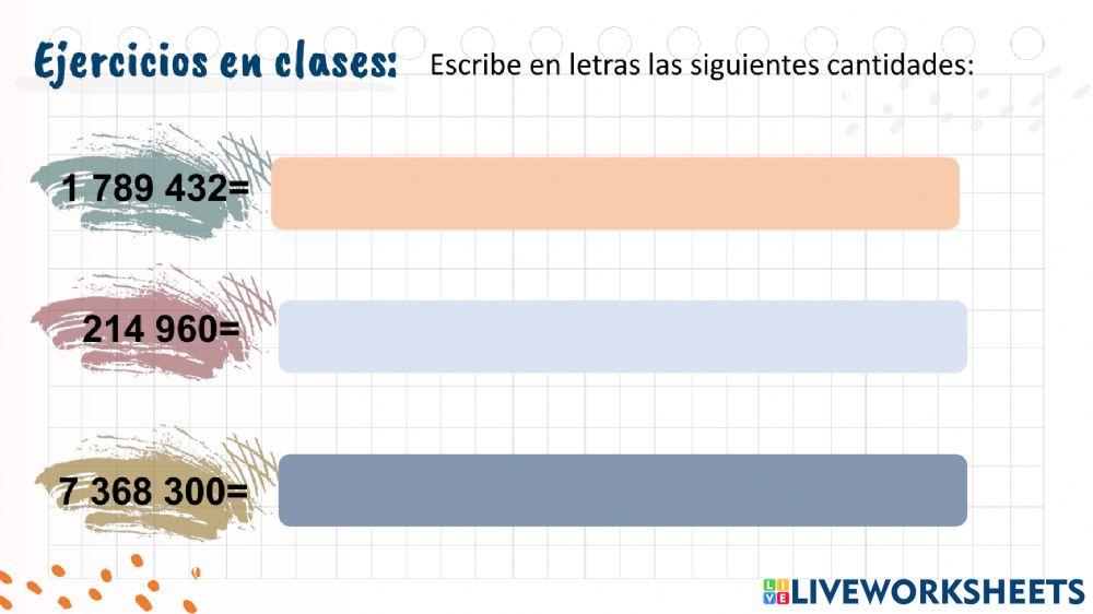 Números de 6 y 7 cifras