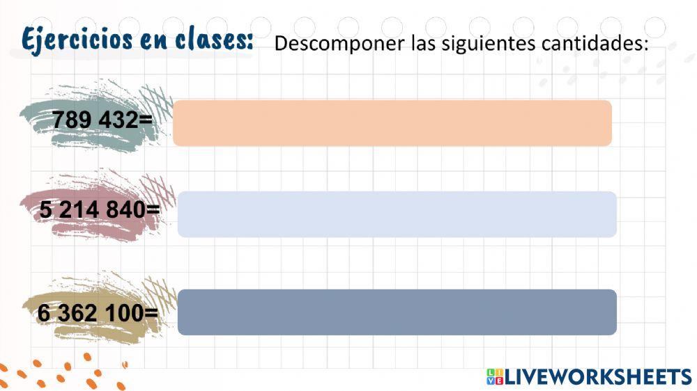 Números de 6 y 7 cifras