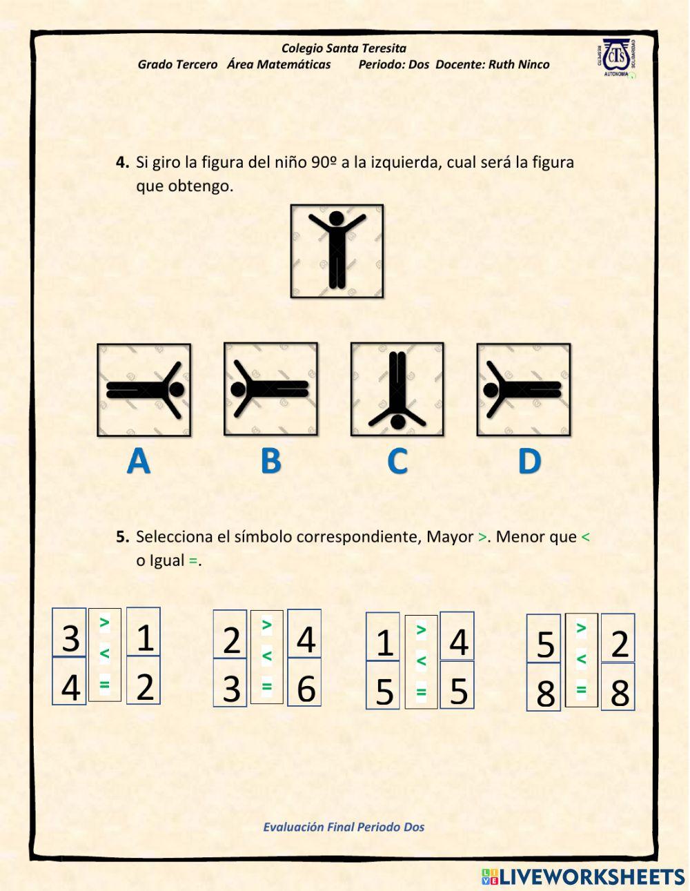 Ev. final periodo dos grado 3