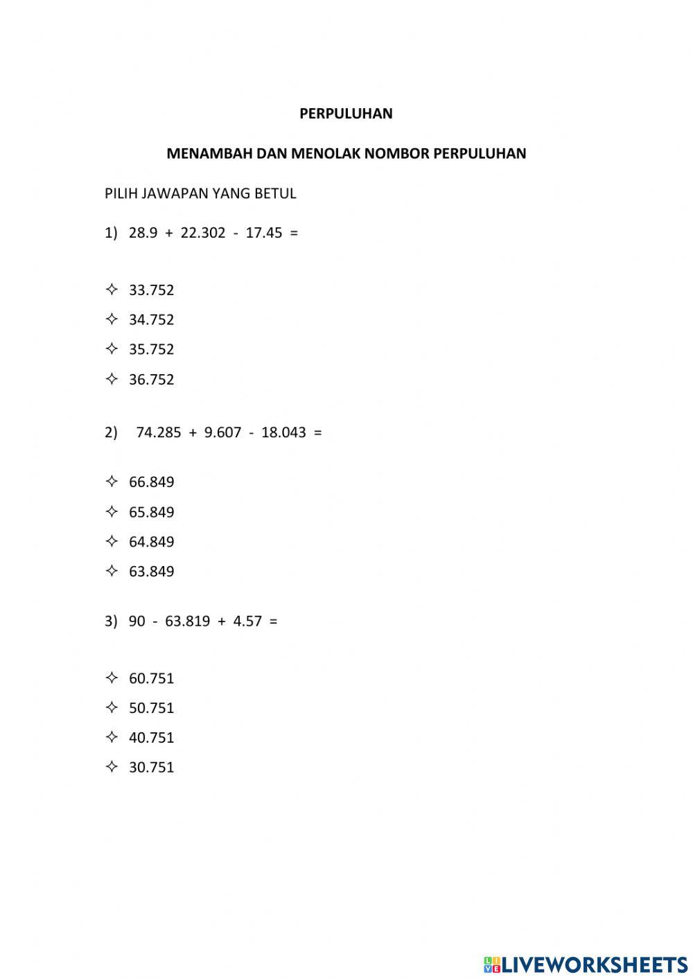 Matematik TAHUN 5