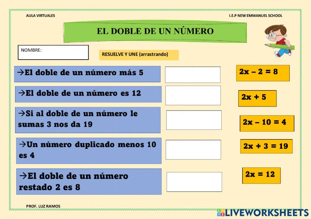 El doble de un número 2