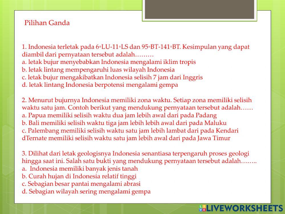 Letak Wilayah Indonesia