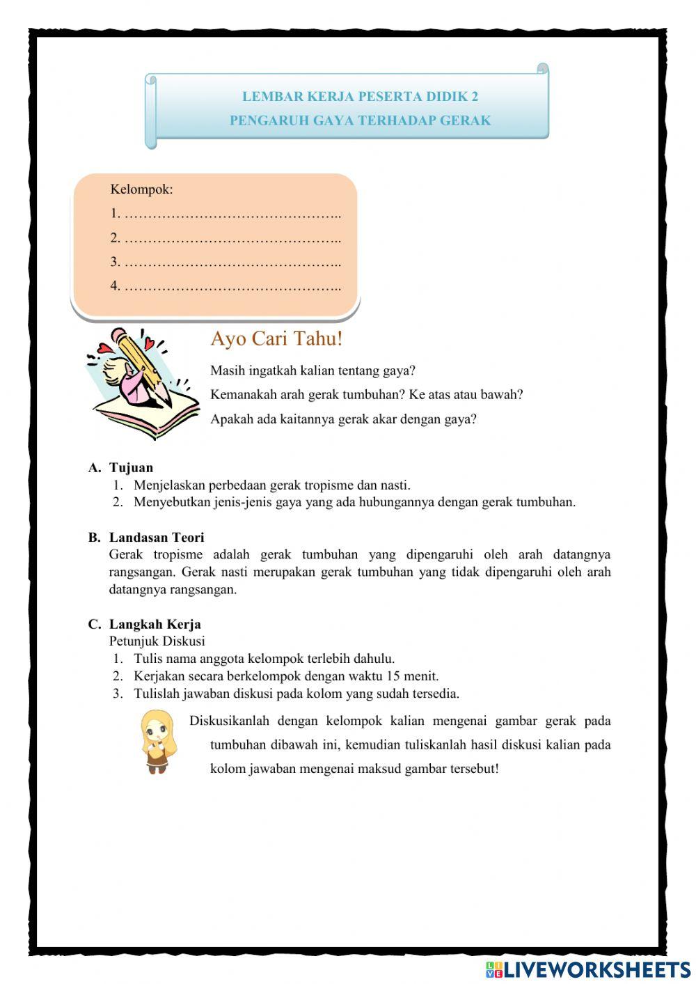 E-LKPD Gerak Pada Tumbuhan