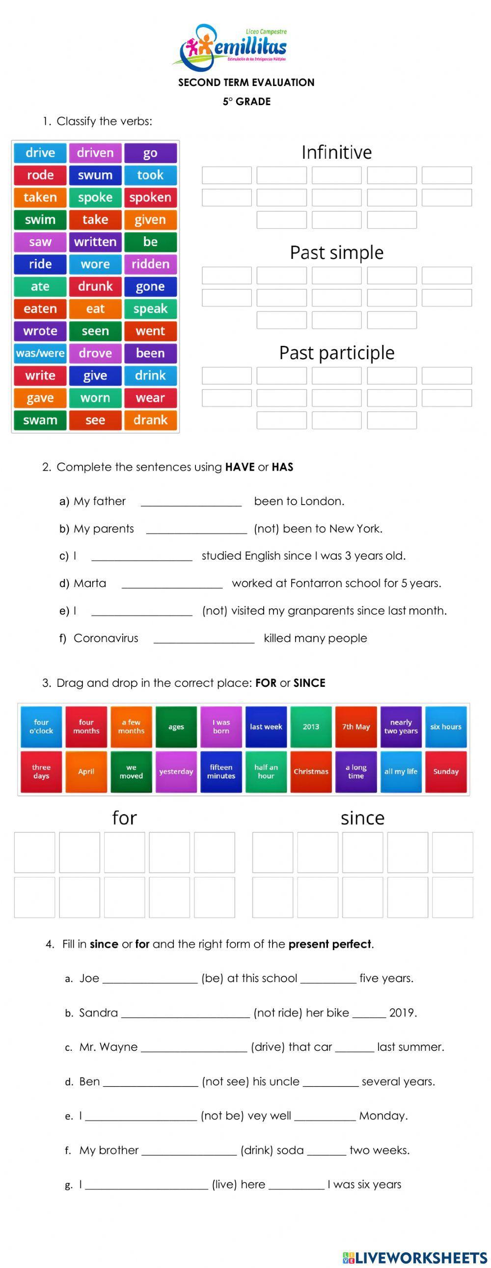 5° Second Term Evaluation