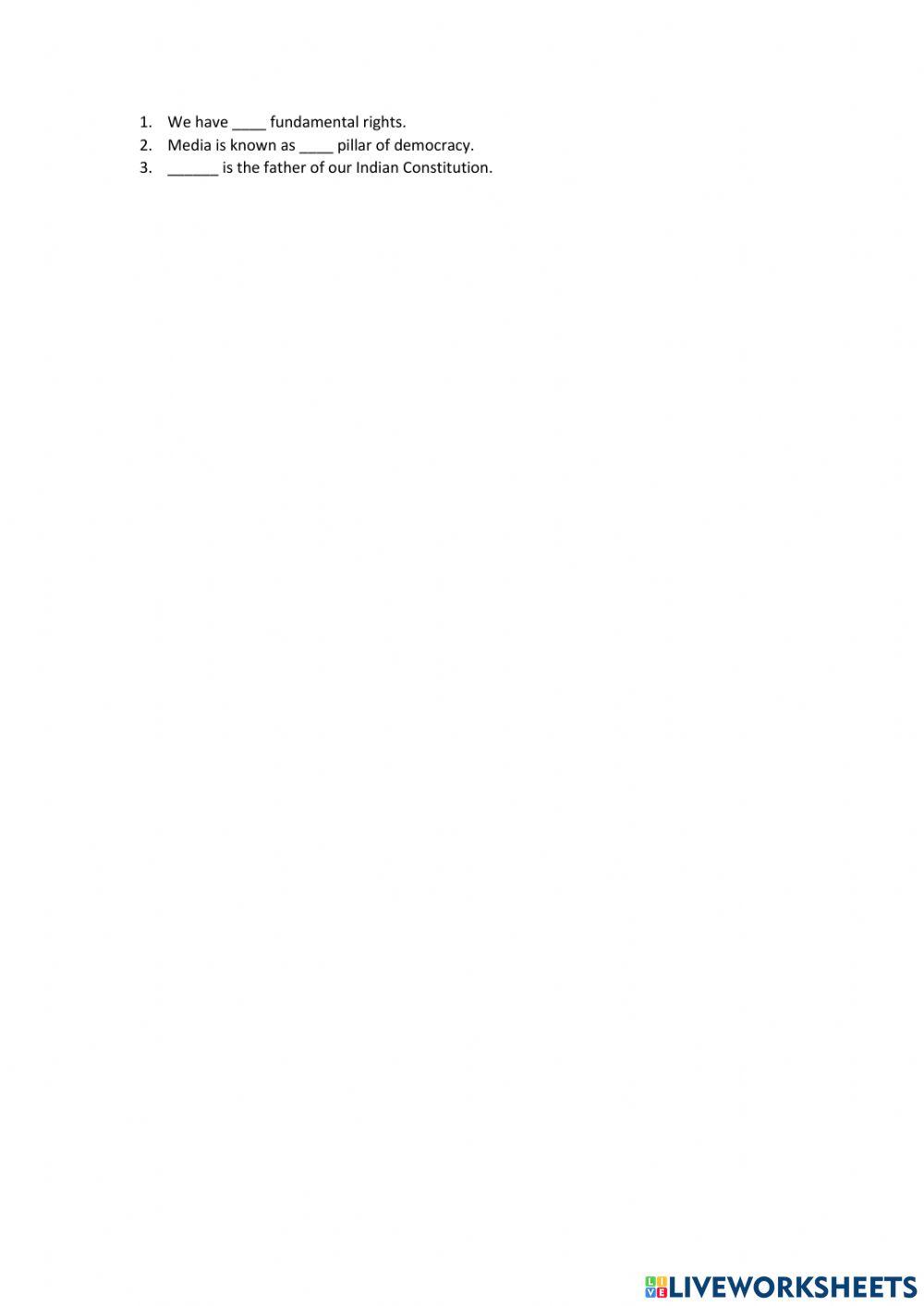 Live worksheet 1 activity Live Worksheets