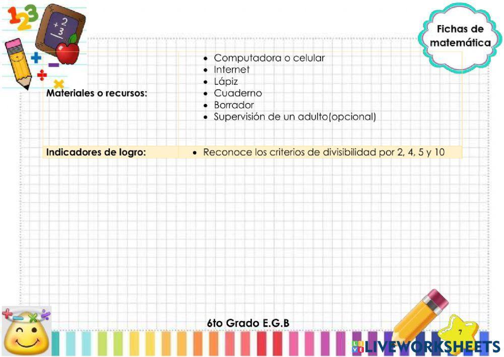 Criterios de divisibilidad por 2, 4, 5 y 10