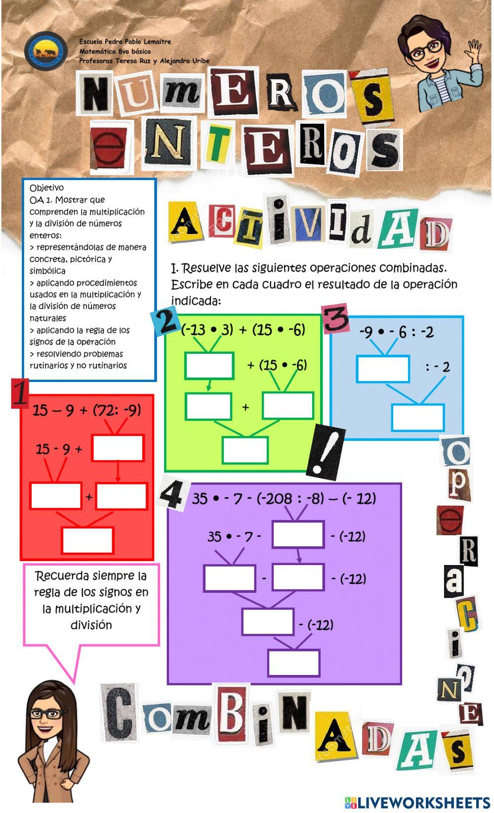 8vo-Operaciones combinadas Z
