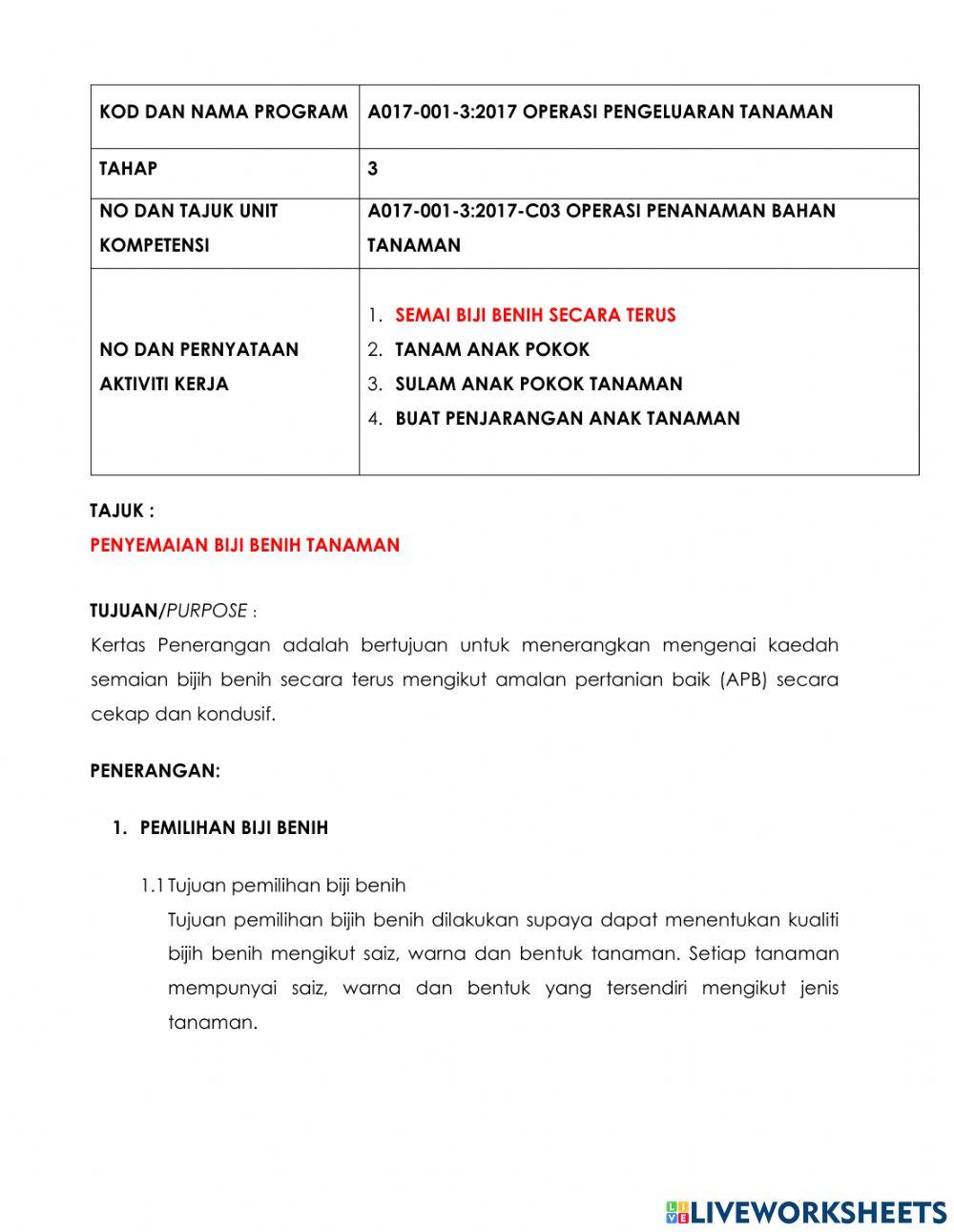 Operasi pengeluaran tanaman