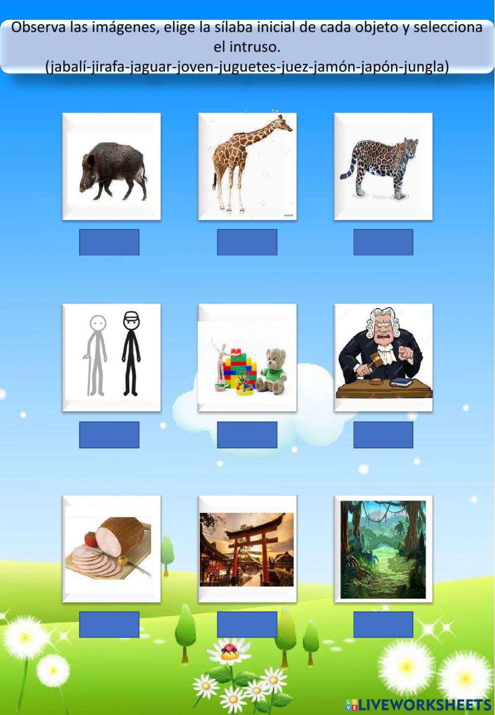 Repaso sonido inicial j