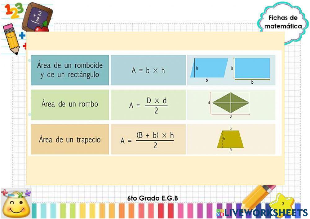 Área de paralelogramos y trapecios