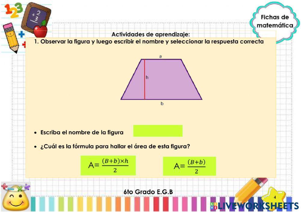 Área de paralelogramos y trapecios