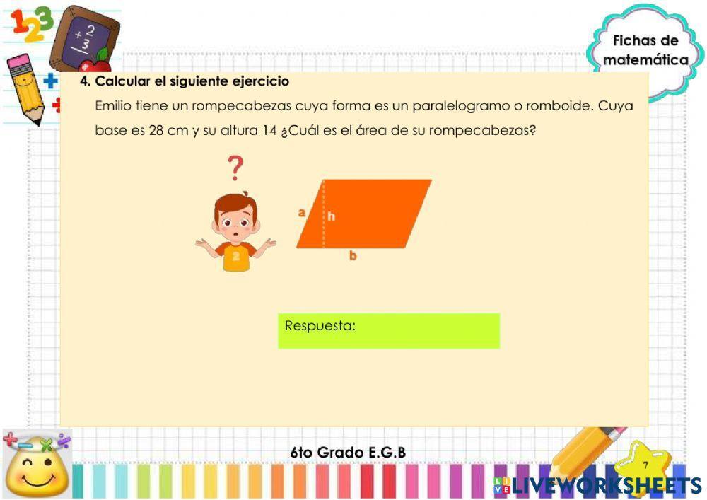 Área de paralelogramos y trapecios