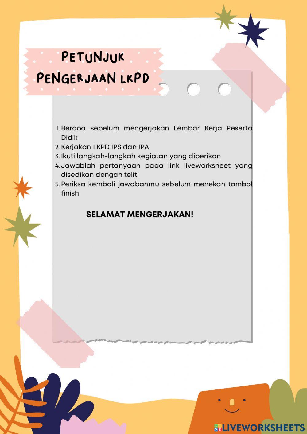 Lkpd kelas 4 tema 1 subtema 1 pembelajaran 1