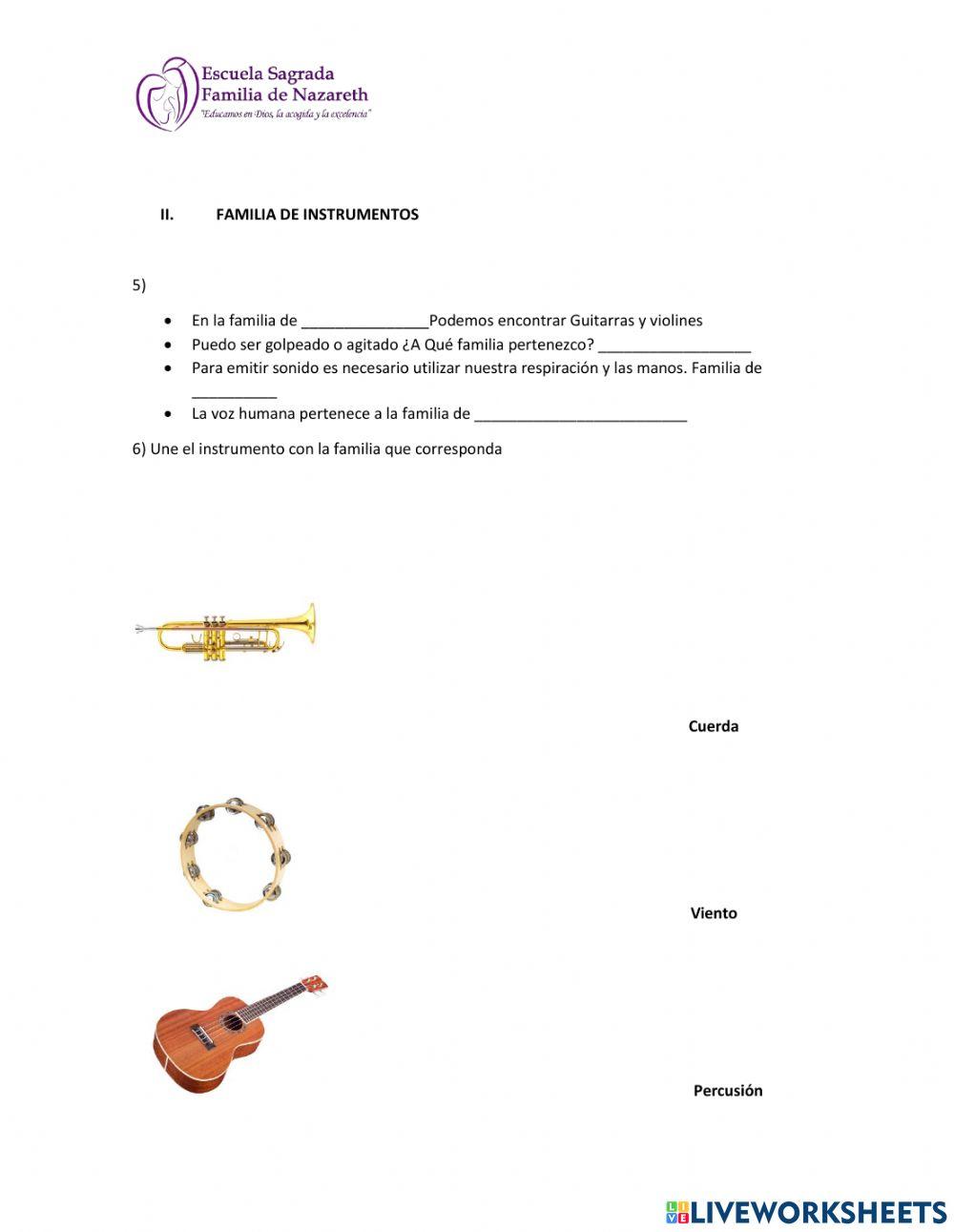 Cualidades del sonido y Familia de instrumentos