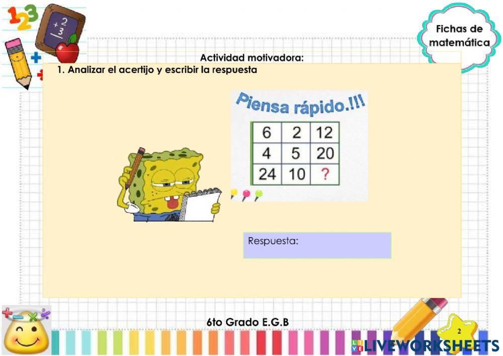 Fracciones impropias, números mixtos