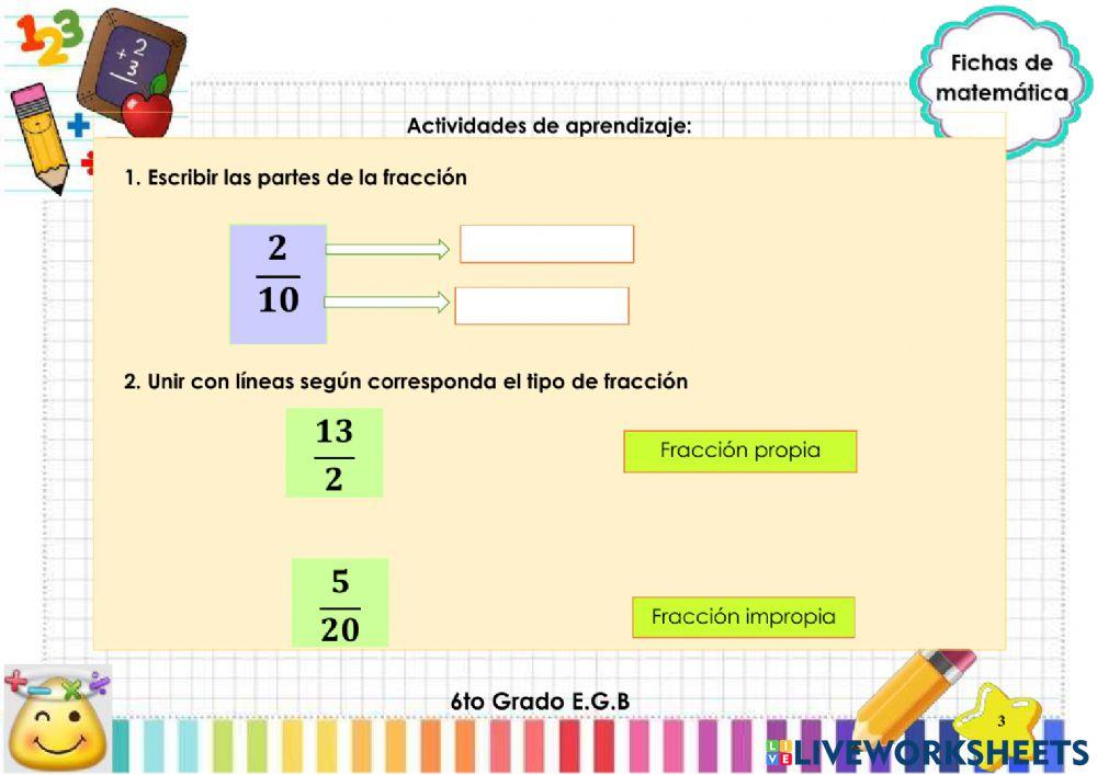 Fracciones impropias, números mixtos