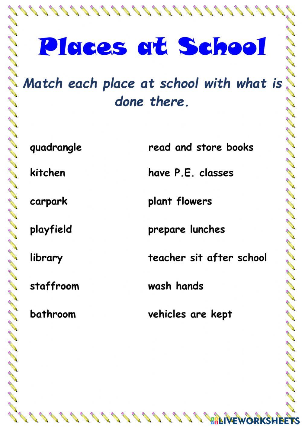 Workers and places at my school