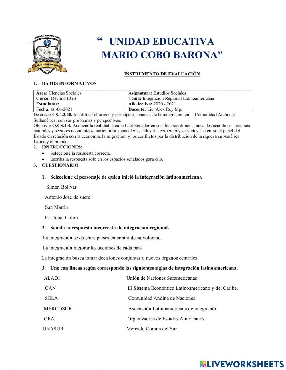 Integracion regional latinoamericana