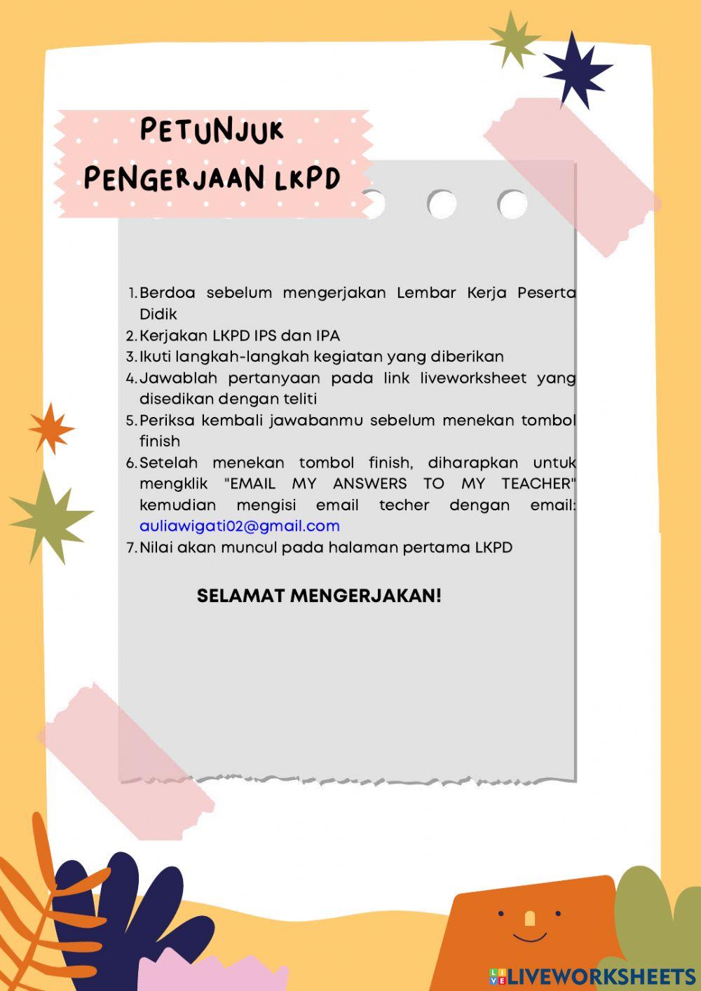 Lkpd kelas 4 tema 1 subtema 1 pembelajaran 1