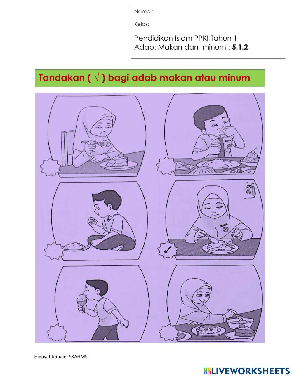 Adab Makan minum Tahun 1 PPKI