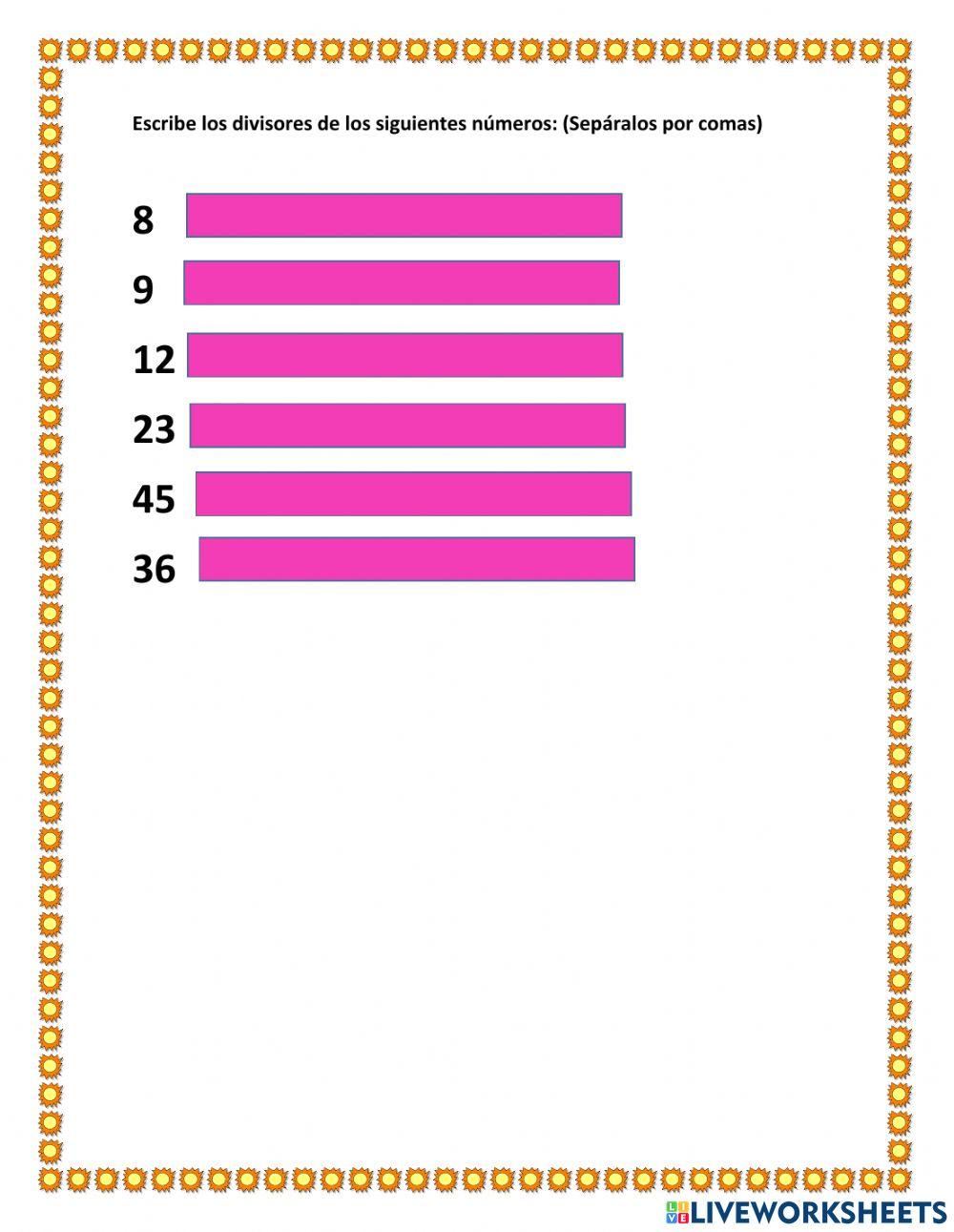 Divisores de un número