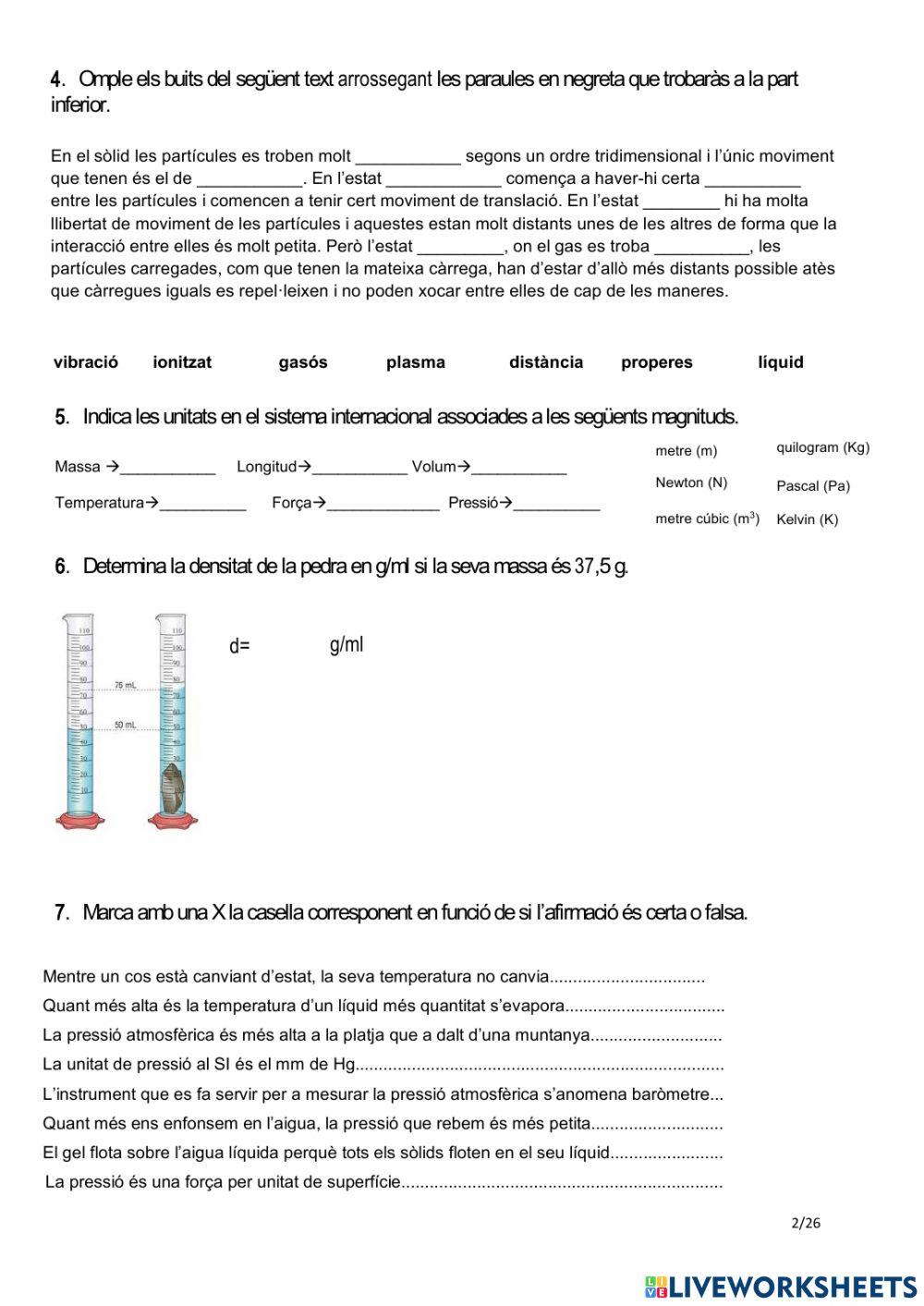 Física i química 2nESO. Recuperació Extraordinària Juny.CURS 2020-21.