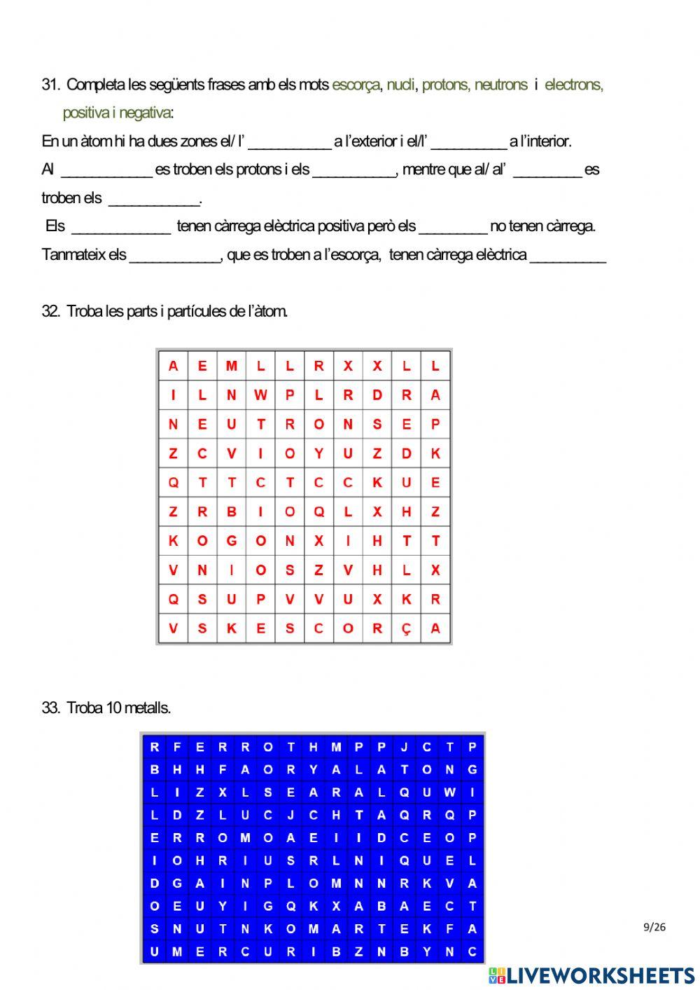 Física i química 2nESO. Recuperació Extraordinària Juny.CURS 2020-21.