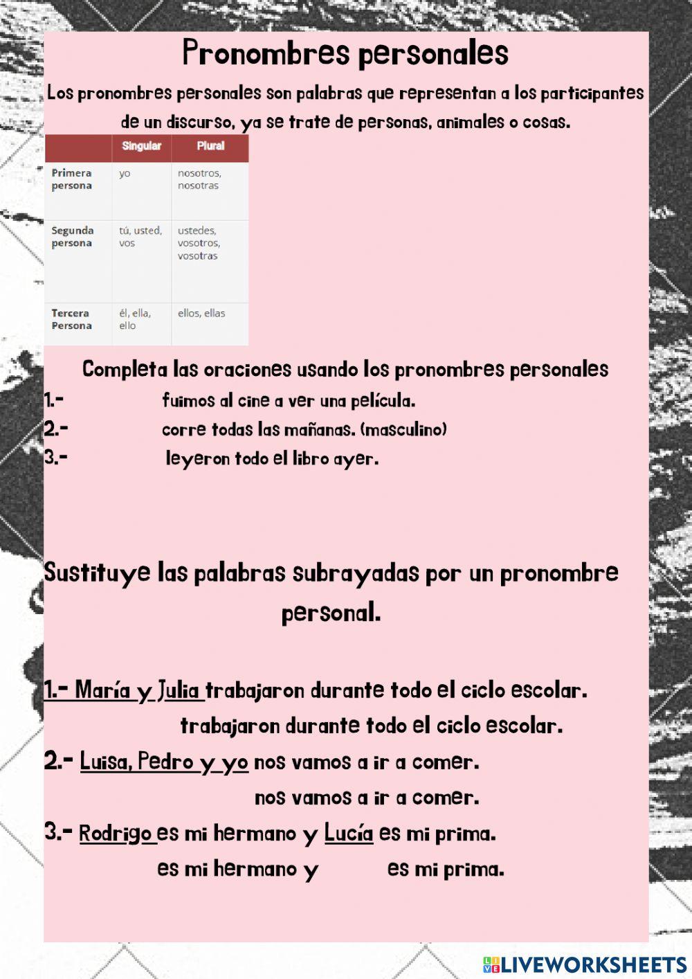 Pronombres personales