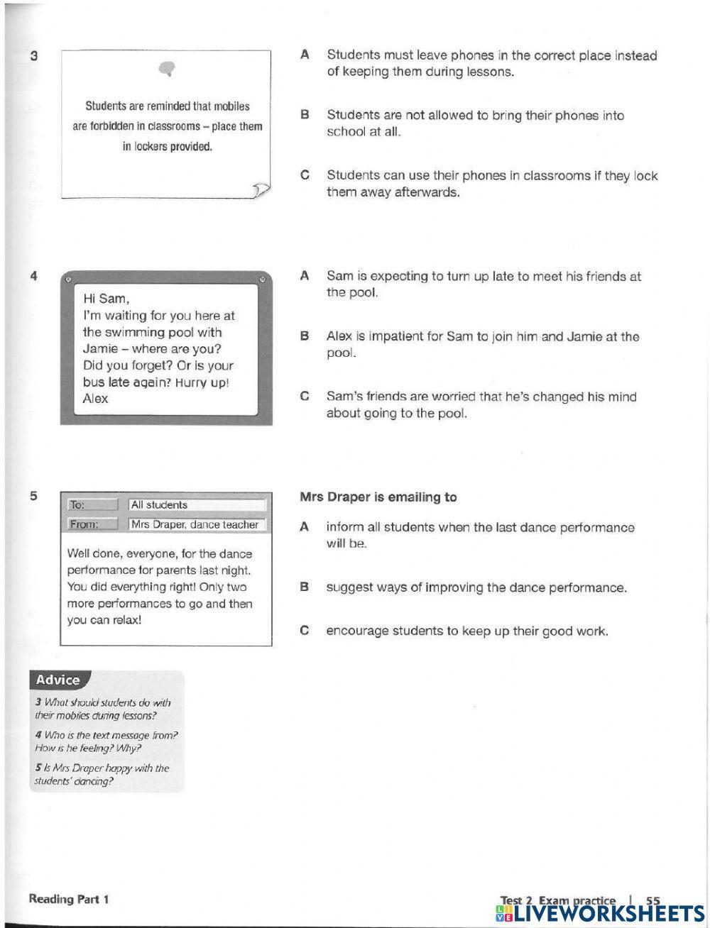 Pet exam-reading part 1