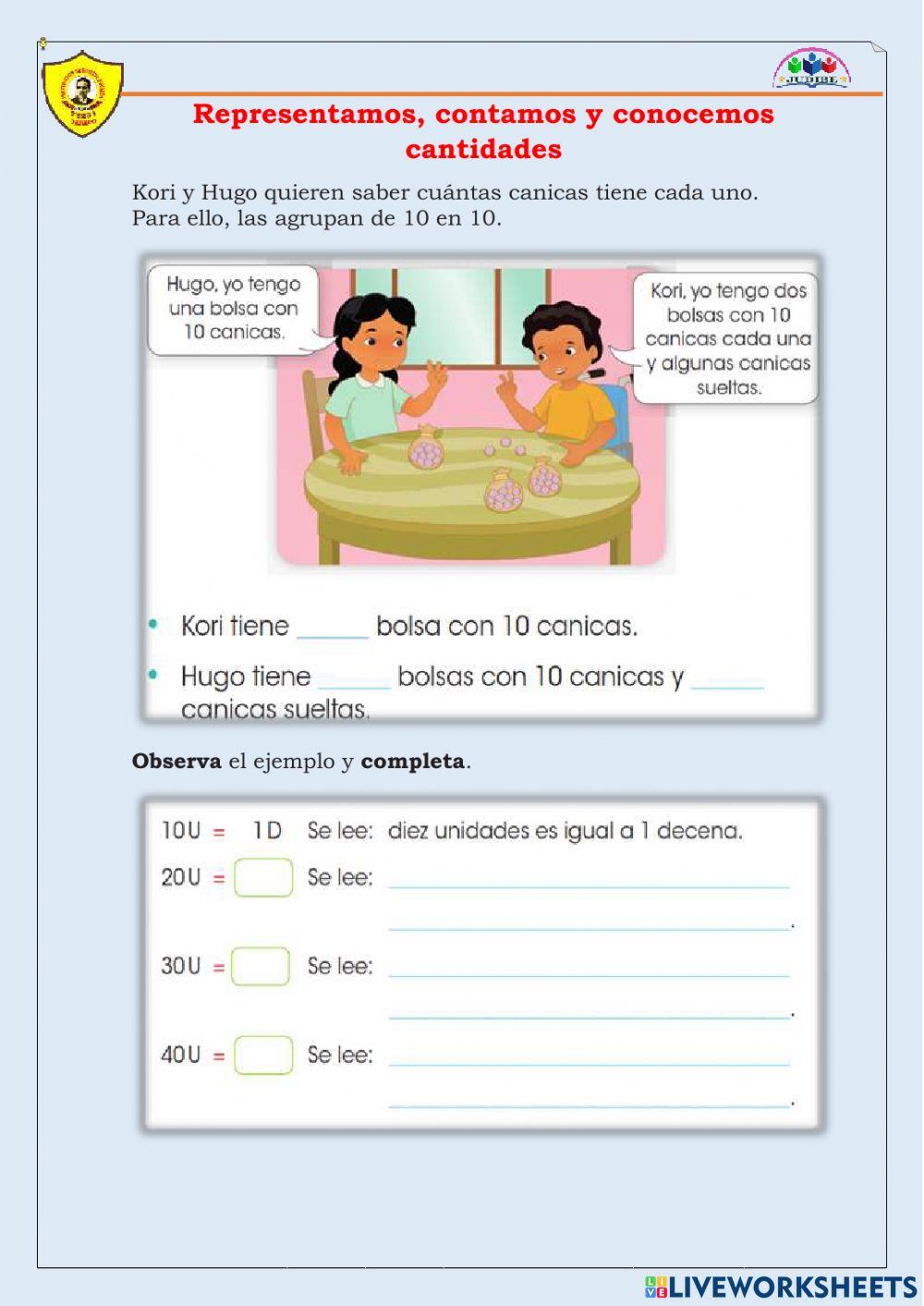 Representamos, contamos y conocemos cantidades