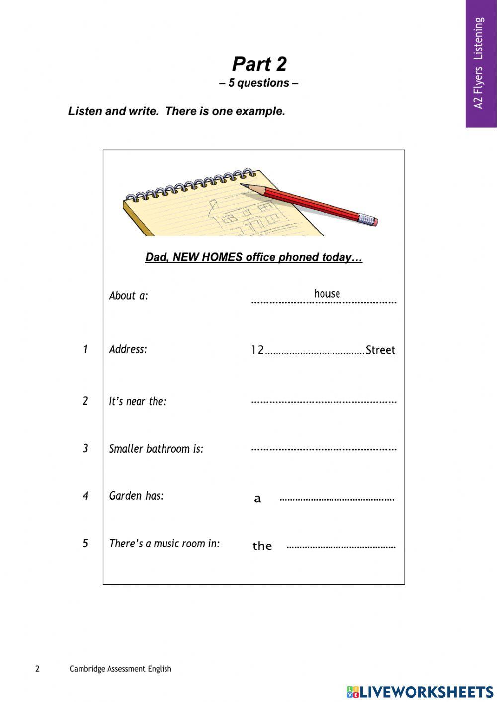 A2 FLYERS LISTENING 