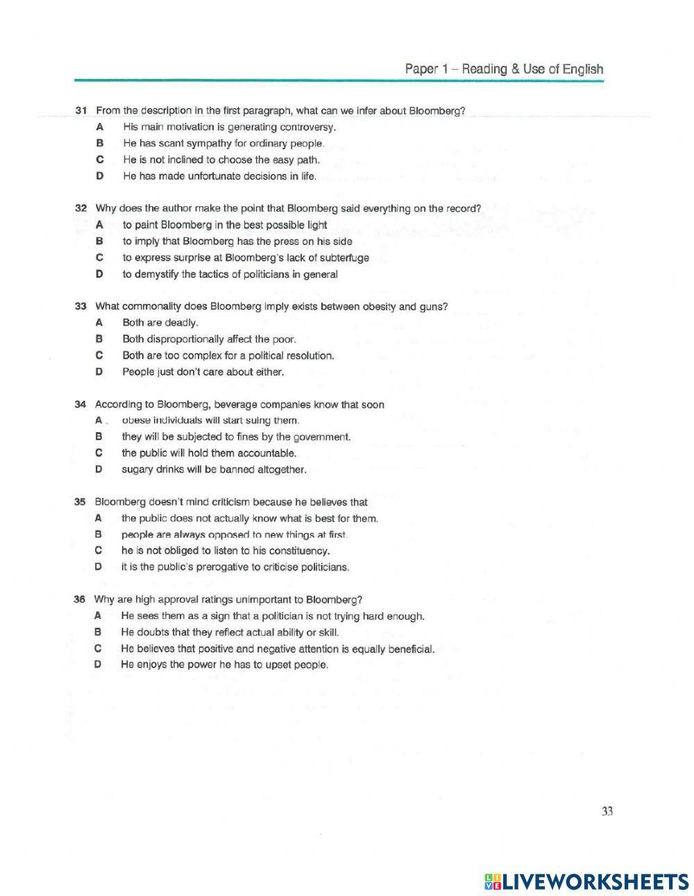 CPE MOCK JUNE 2021 Reading