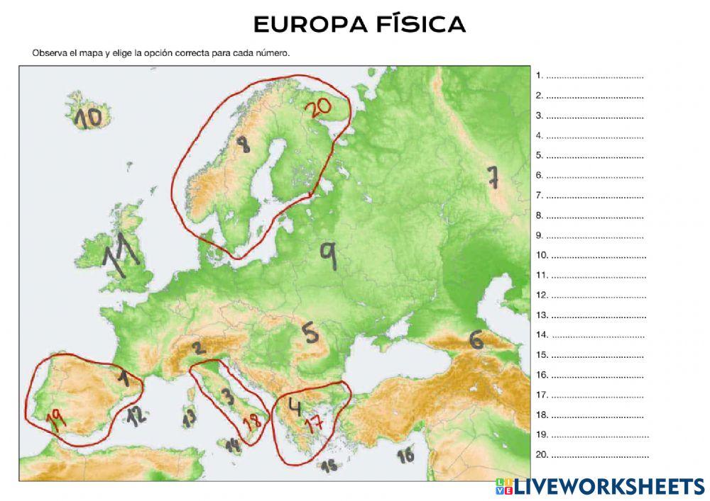 CUESTIONARIO PROYECTO GEOGRAFÍA 1 - EUROPA FÍSICA