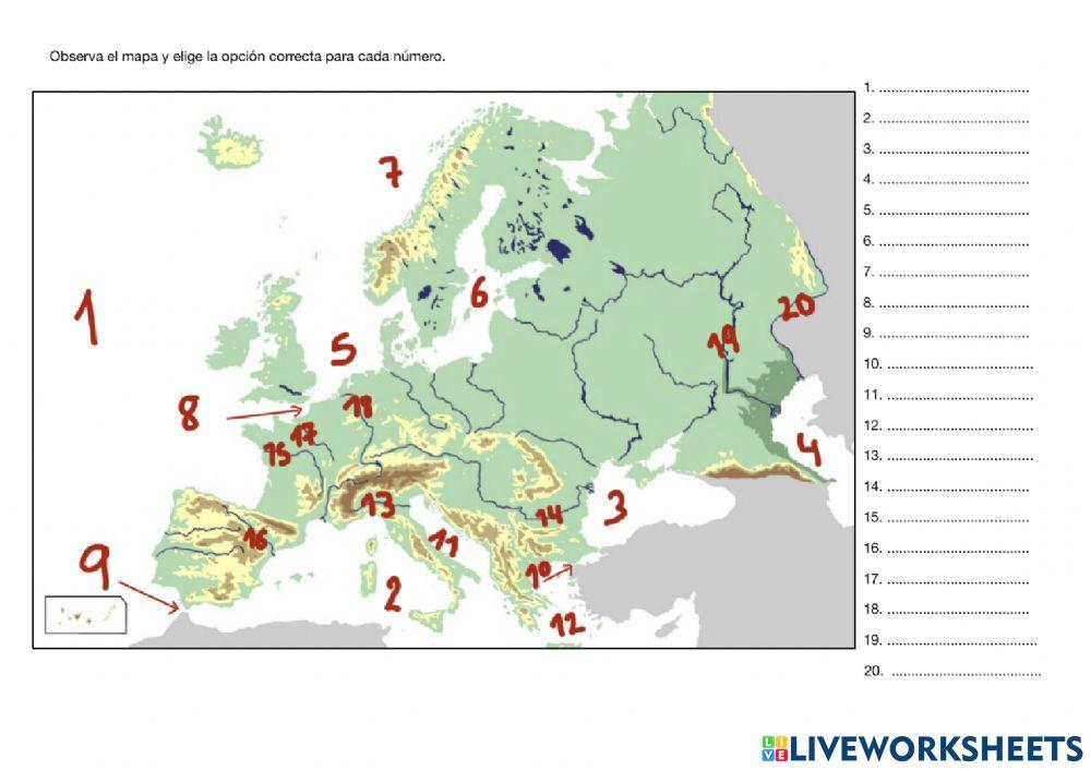 CUESTIONARIO PROYECTO GEOGRAFÍA 1 - EUROPA FÍSICA