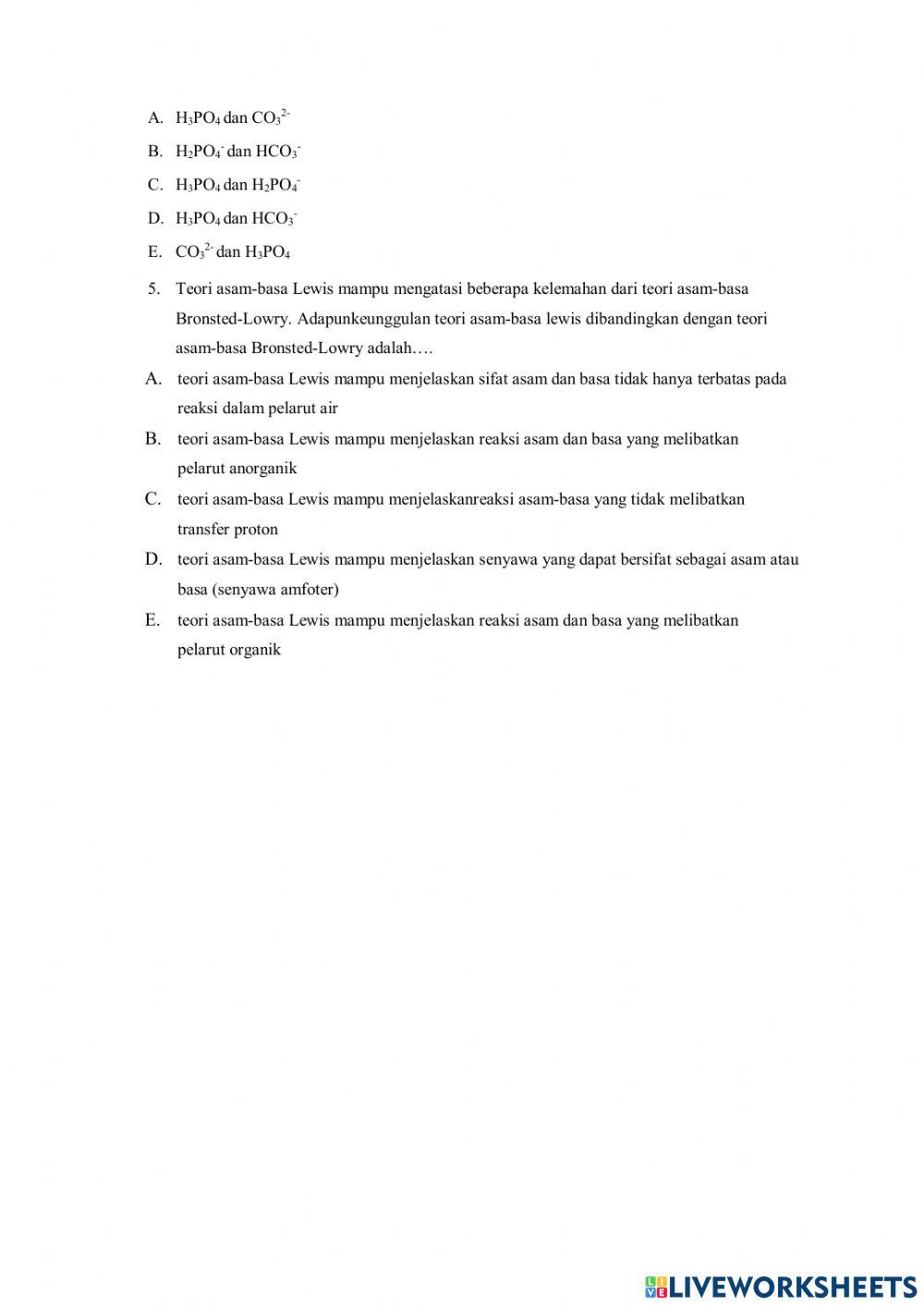 Evaluasi Teori Asam Basa