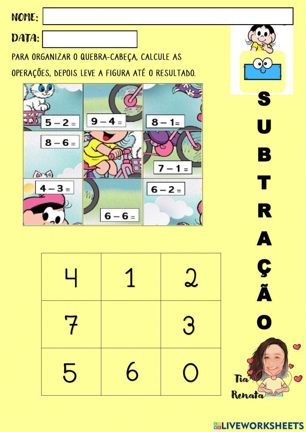 Quebra-cabeça Subtração