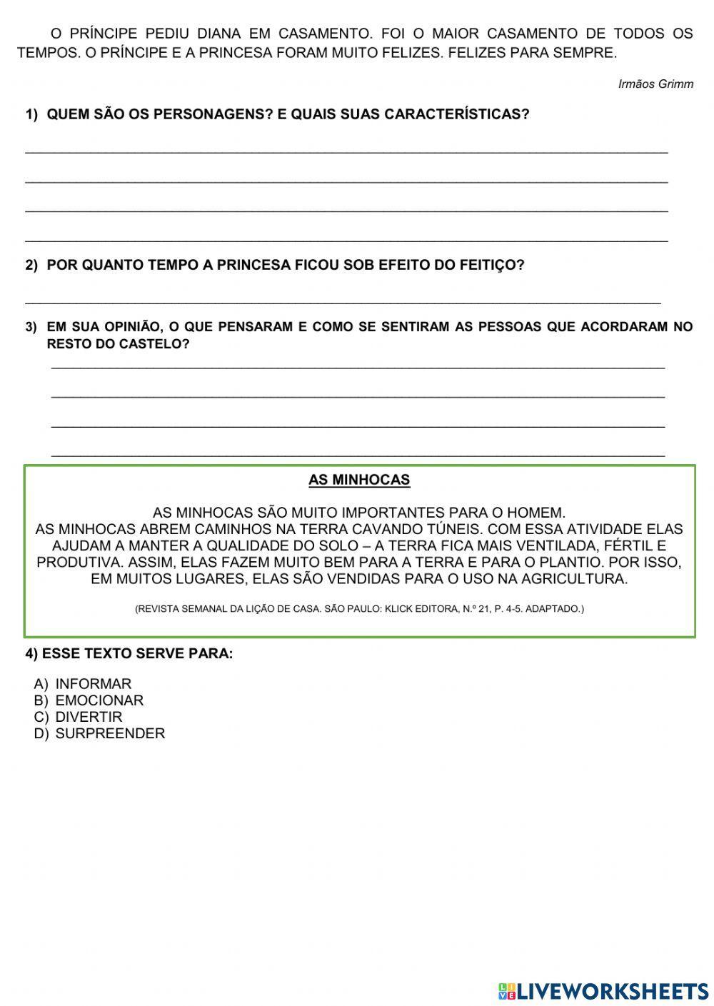 AVALIAÇÃO DE PORTUGUÊS