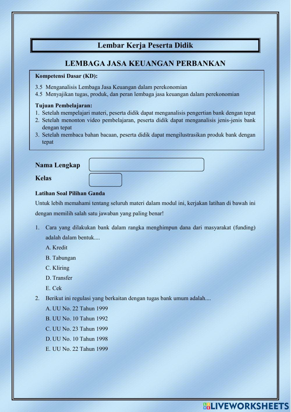 Lembaga Jasa Keuangan Perbankan