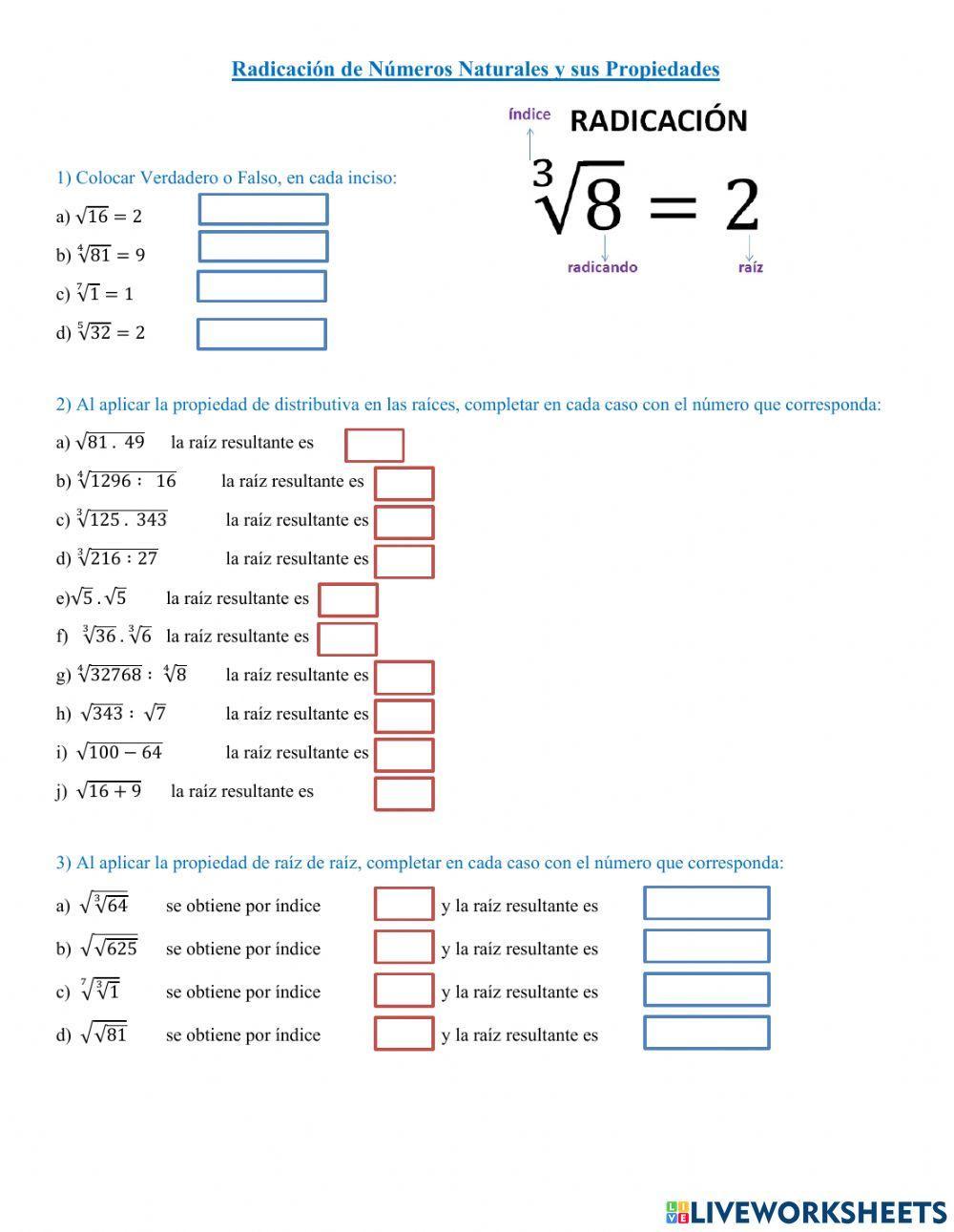 Radicación de Números Naturales