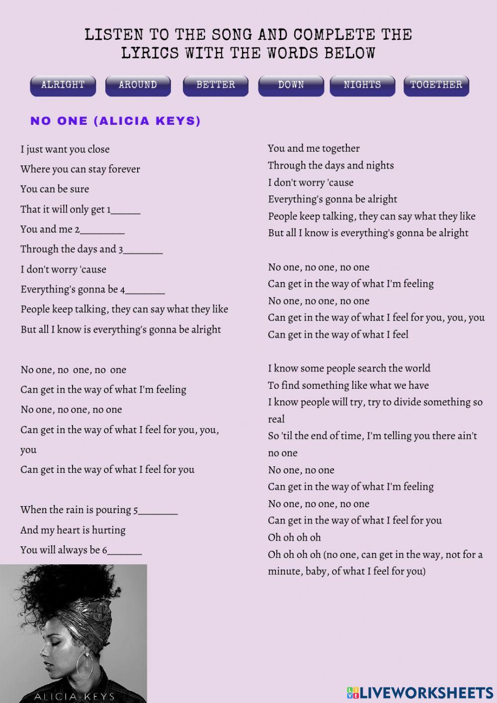 No one (Alicia Keys)