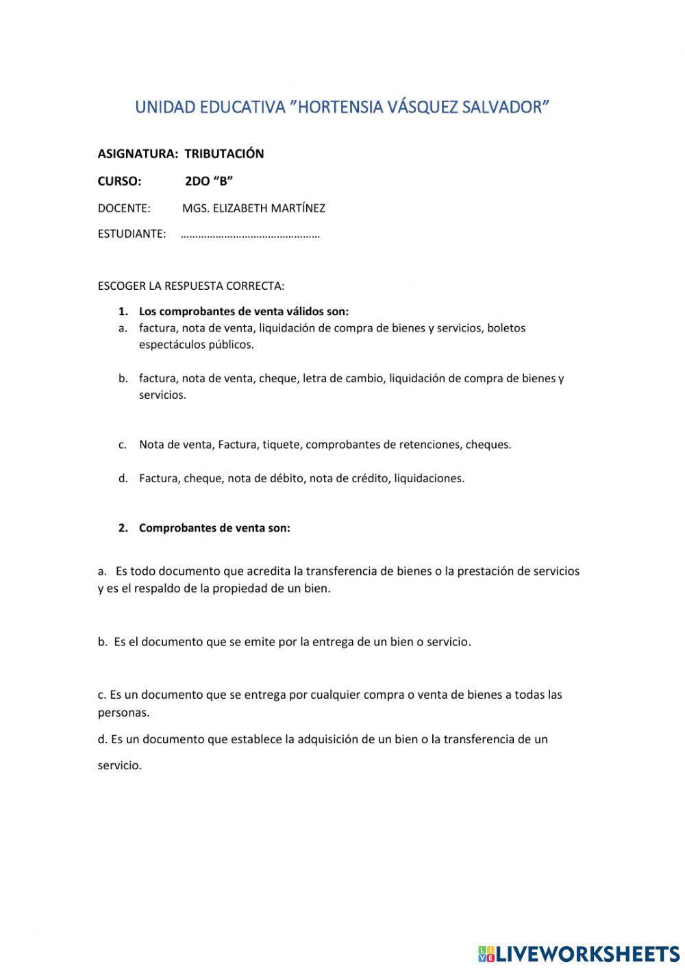 Lección tributación