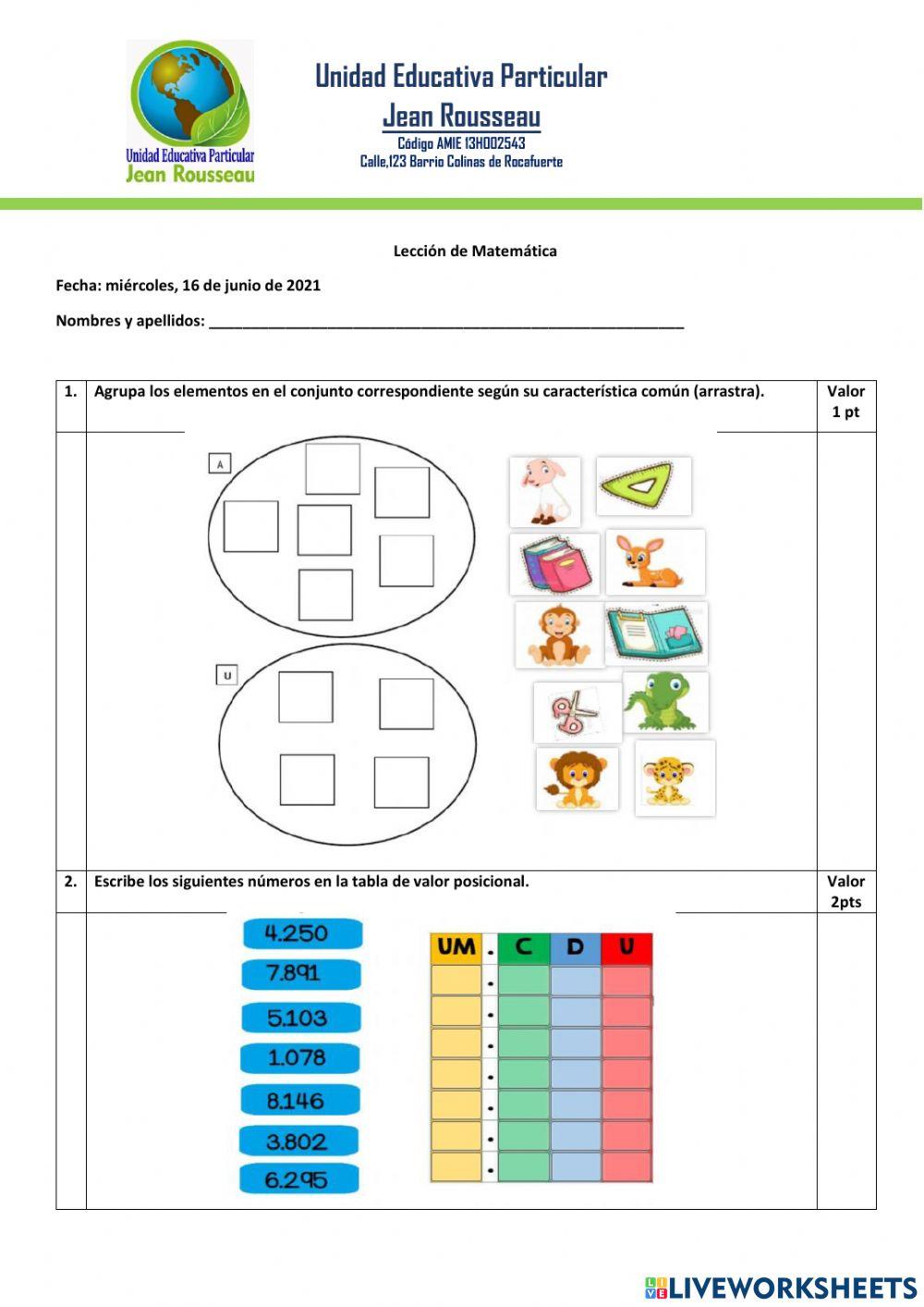 Lección matemática