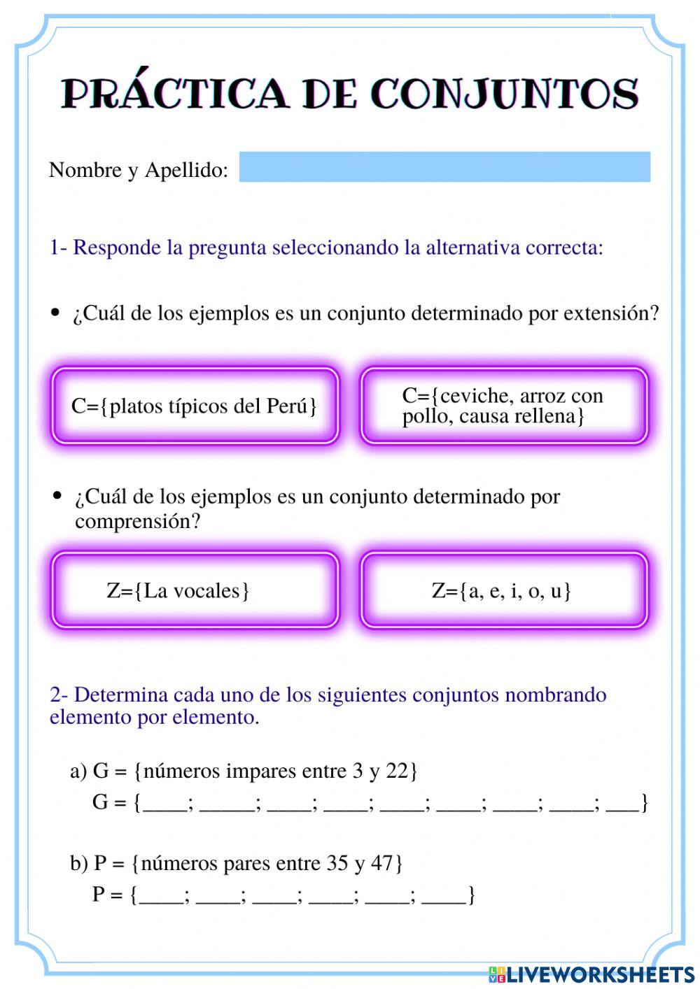 Determinación de Conjuntos