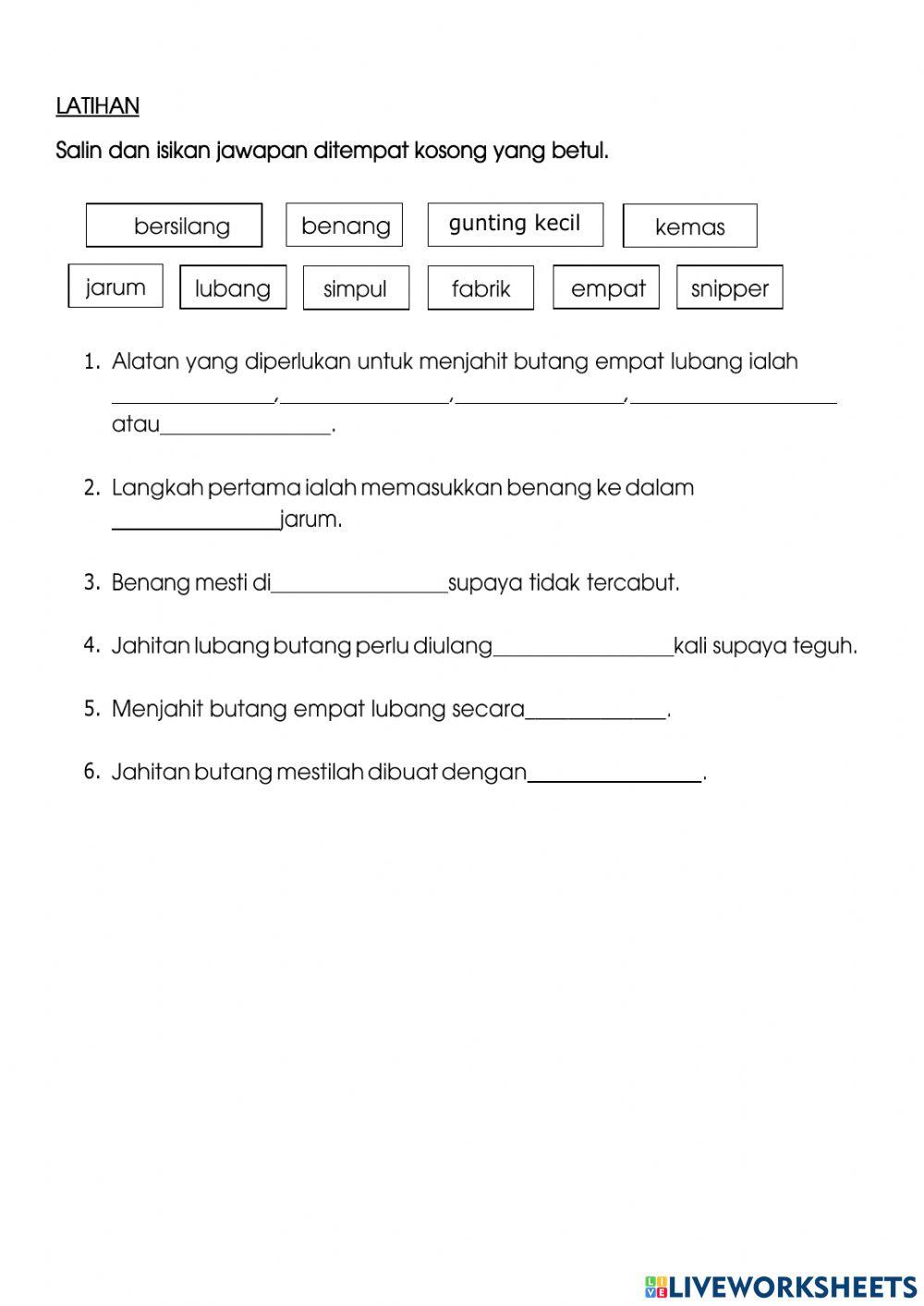 Cara menjahit butang 4 lubang