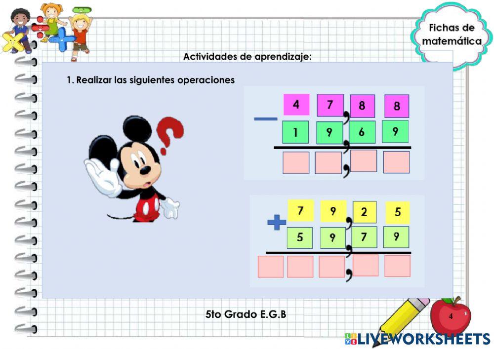 Problemas con sumas, restas y multiplicaciones