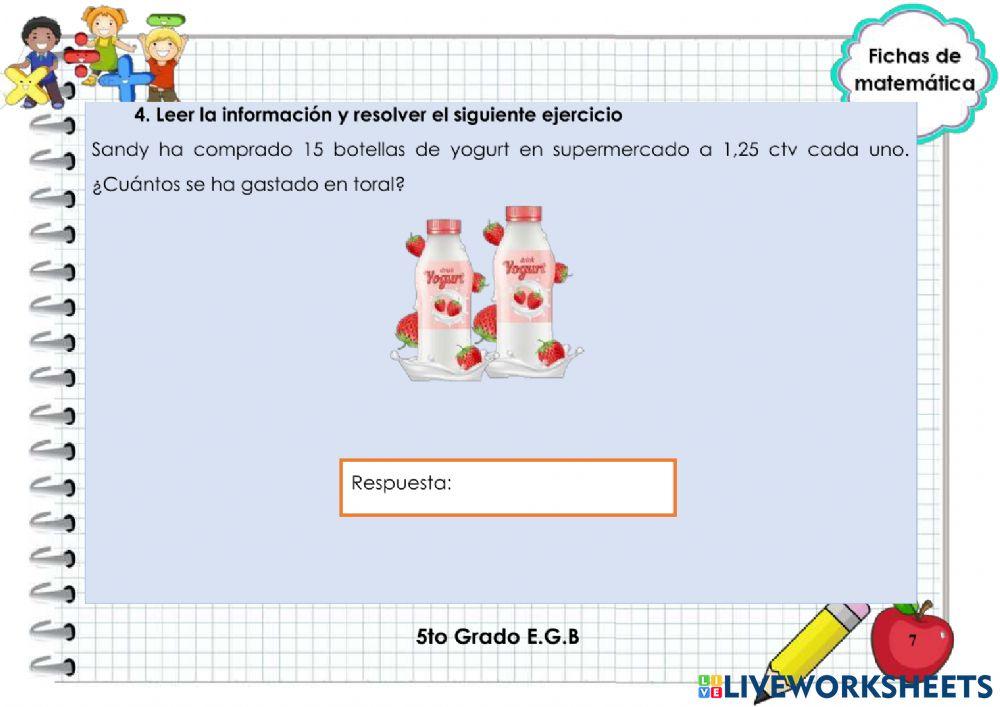 Problemas con sumas, restas y multiplicaciones