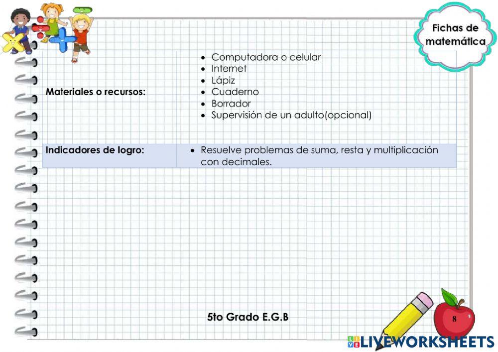 Problemas con sumas, restas y multiplicaciones