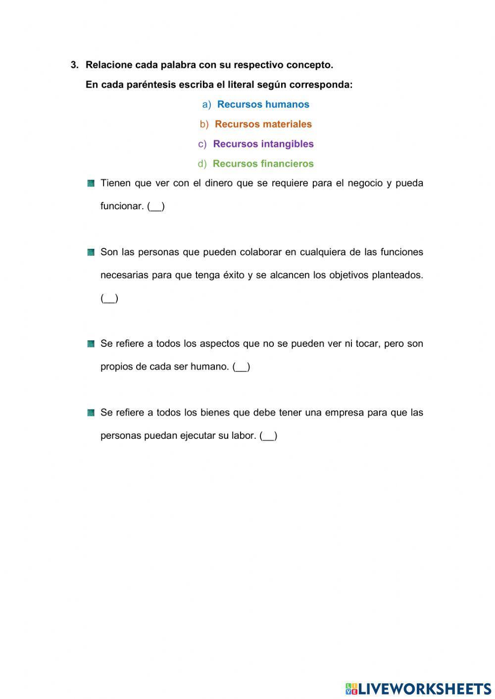 Ficha interactiva para estudiantes de tercero bgu