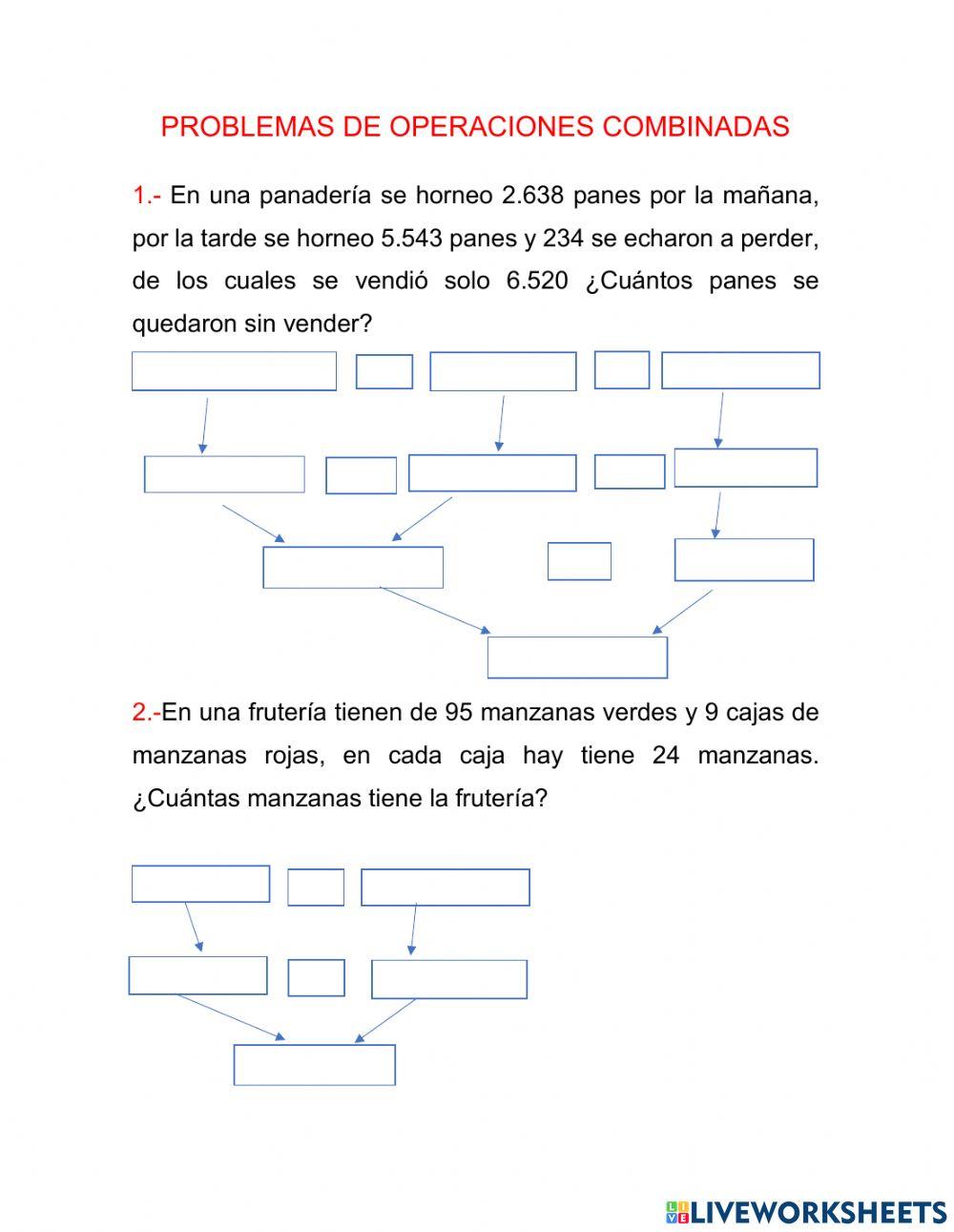 Problemas de operaciones combinadas