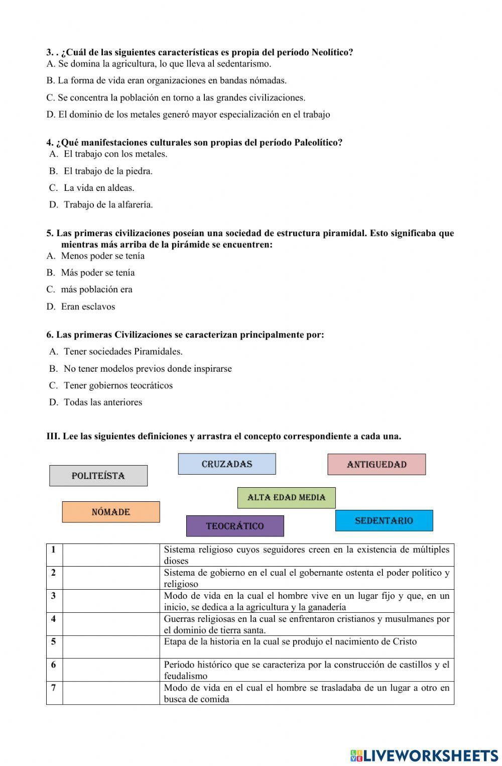 Etapas de la Historia